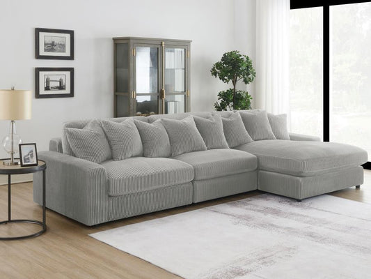Blaine - Reversible Upholstered Chaise Sectional Sofa Stationary Sectionals by Coaster Fine Furniture - Walls Furniture & Mattress