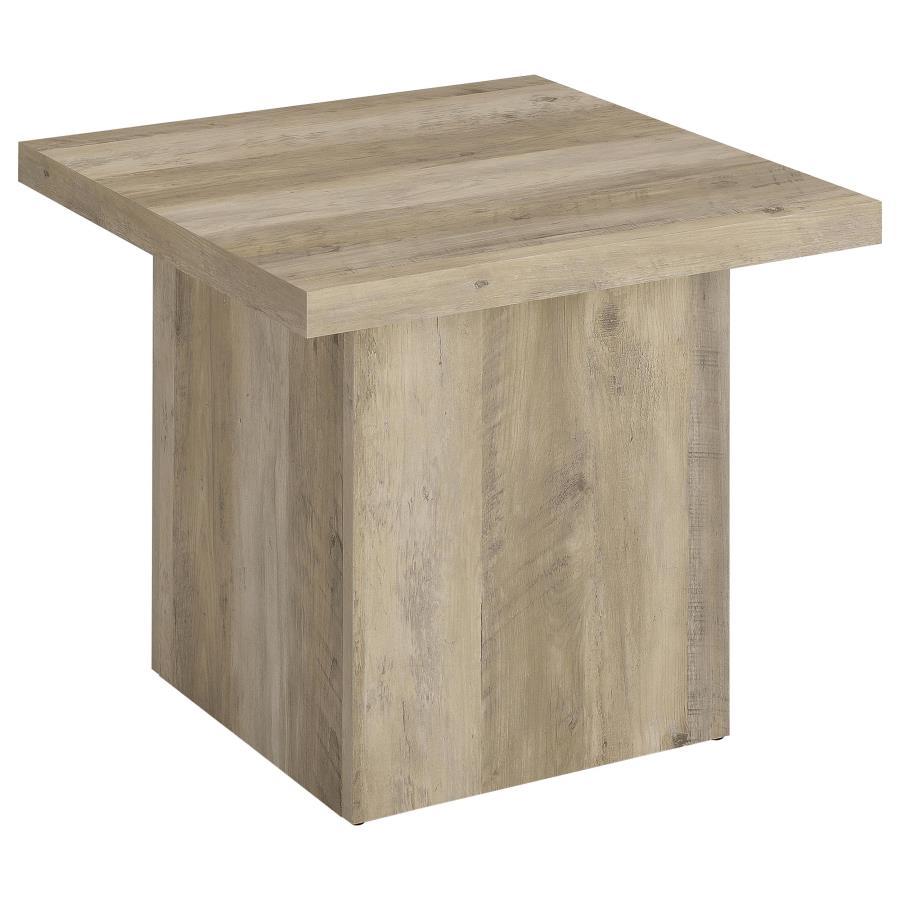 Devar - Square Engineered Wood End Table - Distressed Pine End Tables by Coaster Fine Furniture - Walls Furniture & Mattress