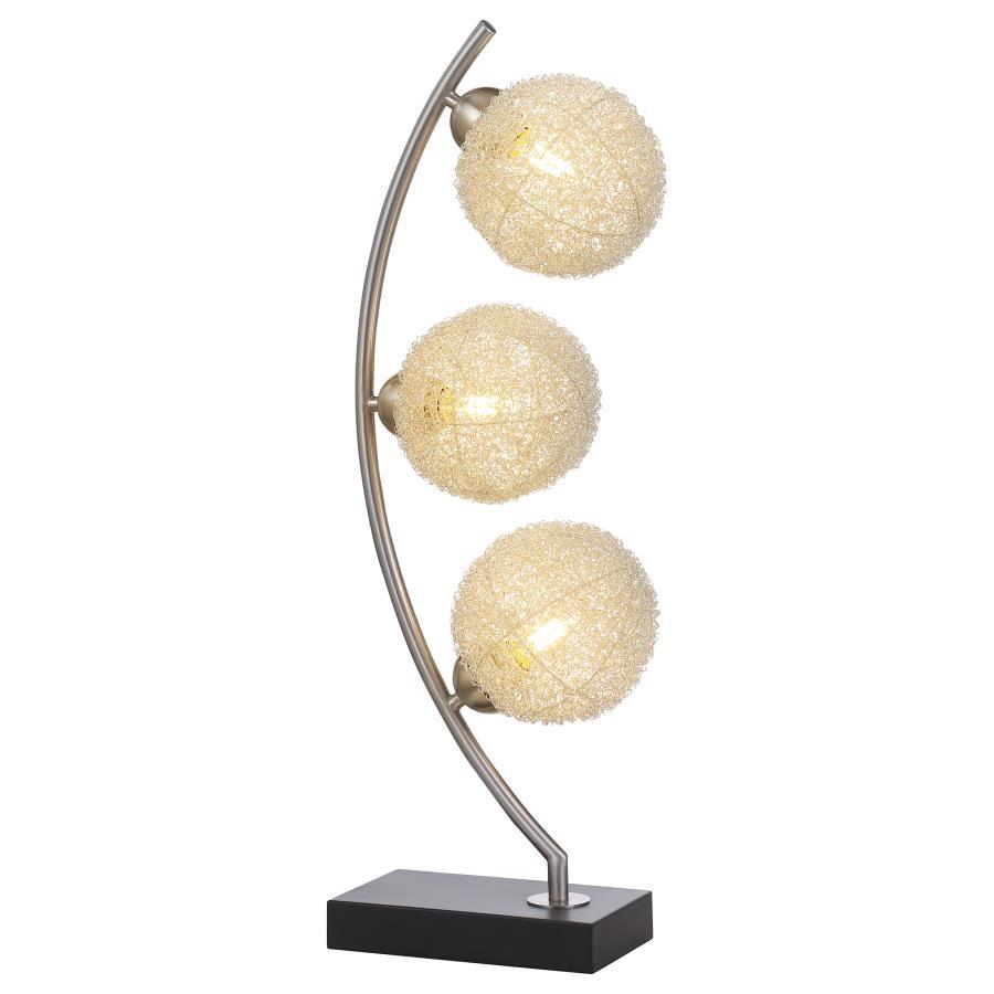 Claudia - Woven Spherical Metal Table Lamp - Black Table Lamps by Coaster Fine Furniture - Walls Furniture & Mattress