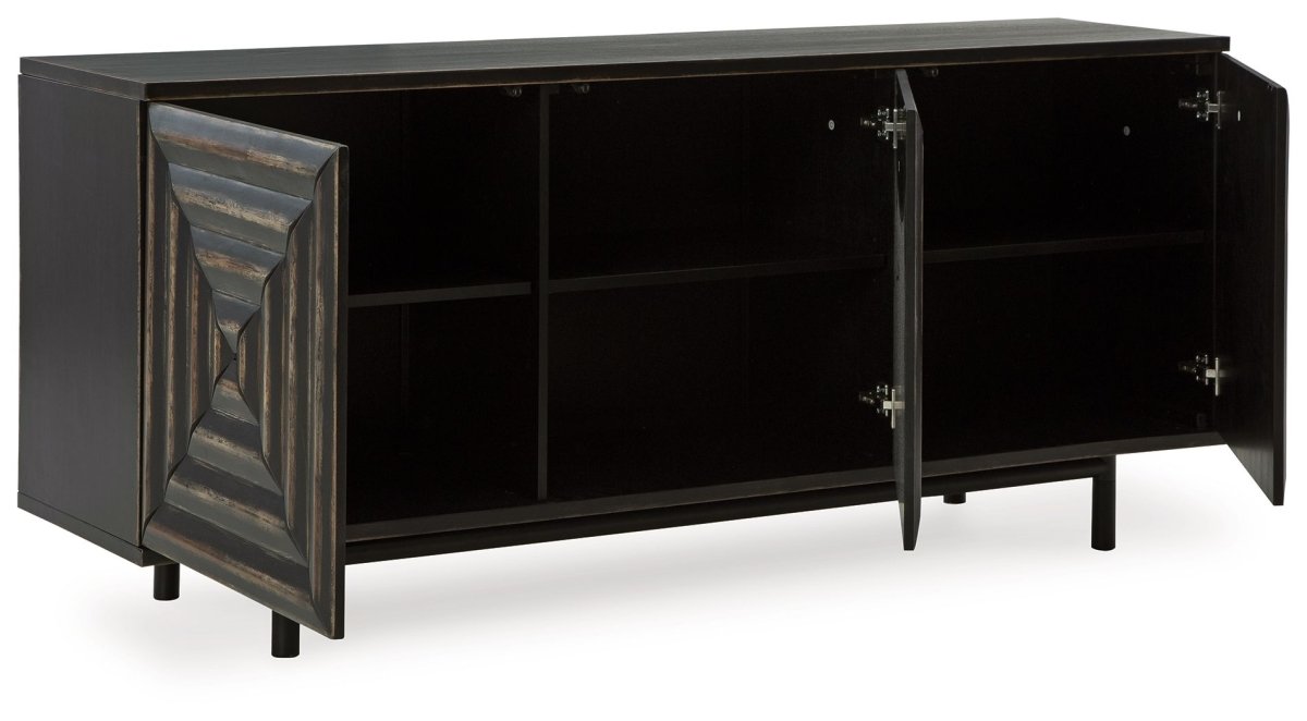 Fair Ridge - Accent Cabinet - Distressed Black Accent Cabinets by Signature Design by Ashley® - Walls Furniture & Mattress