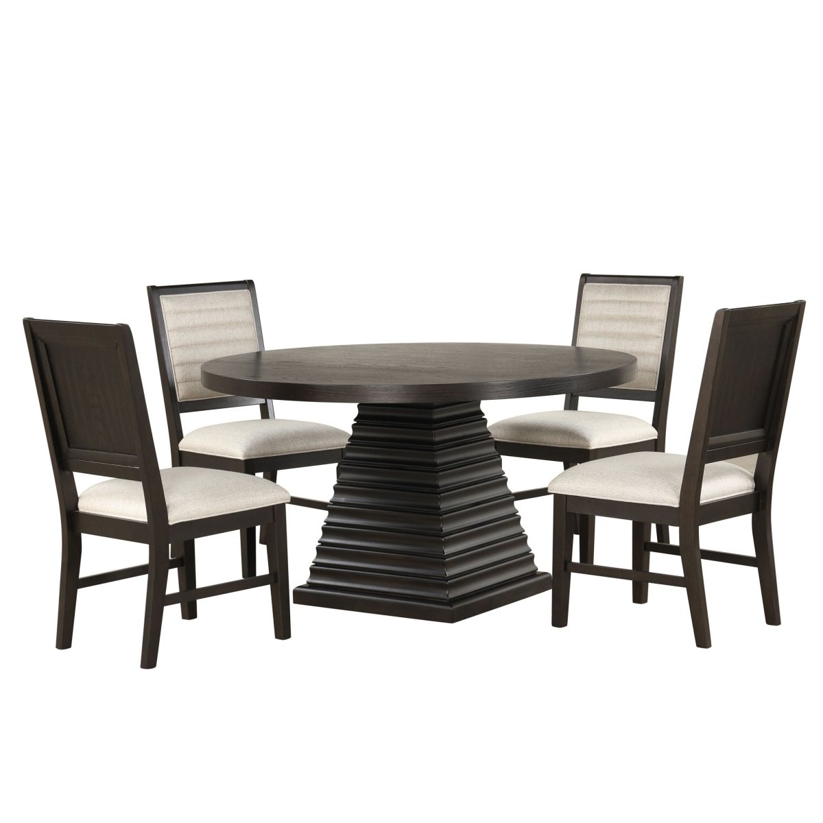 Plateau - 54" Round Dining Table Set 5 Piece Dining Room Sets by New Classic - Walls Furniture & Mattress