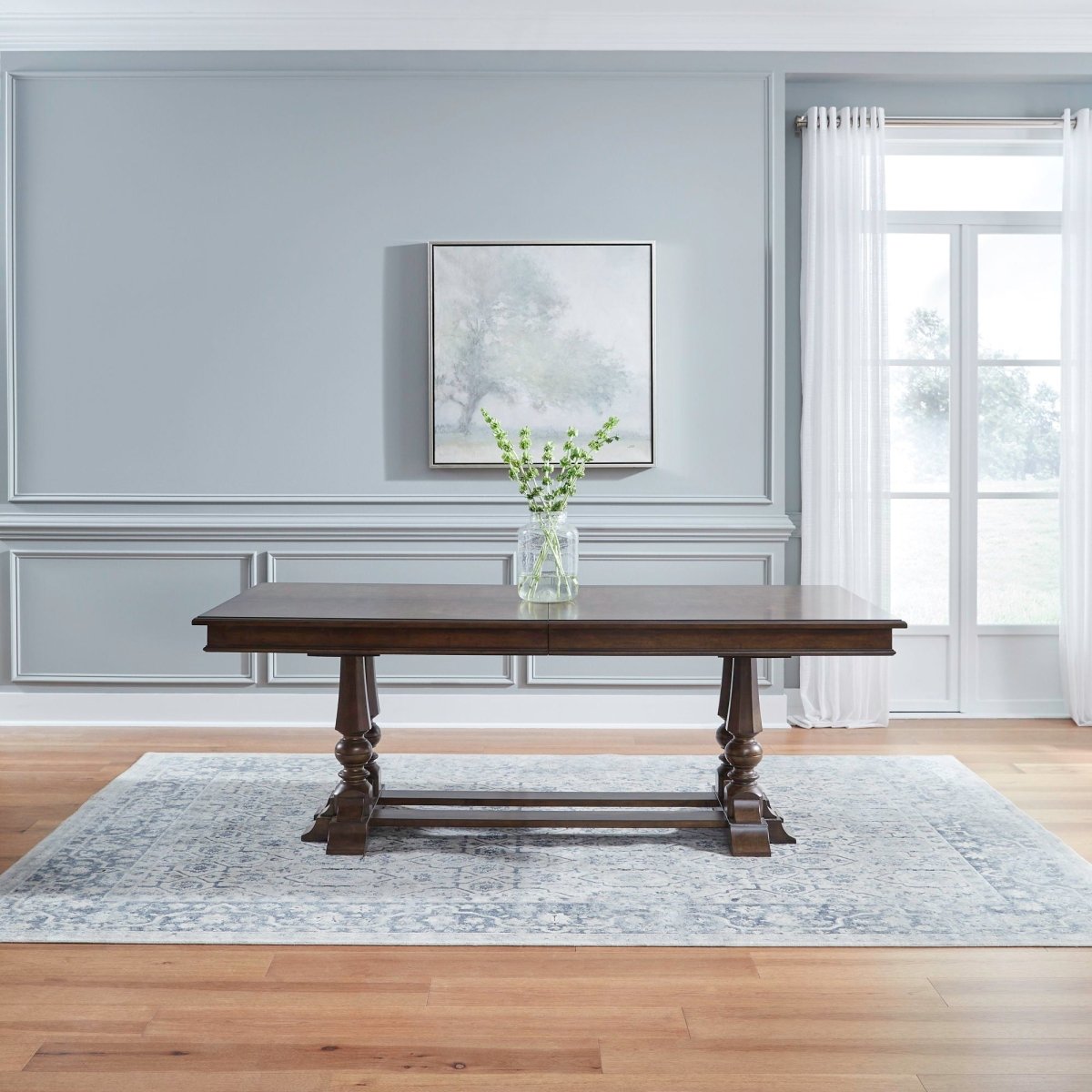 Arden Road - Trestle Table Set - Satin Cherry Dining Tables by Liberty Furniture - Walls Furniture & Mattress