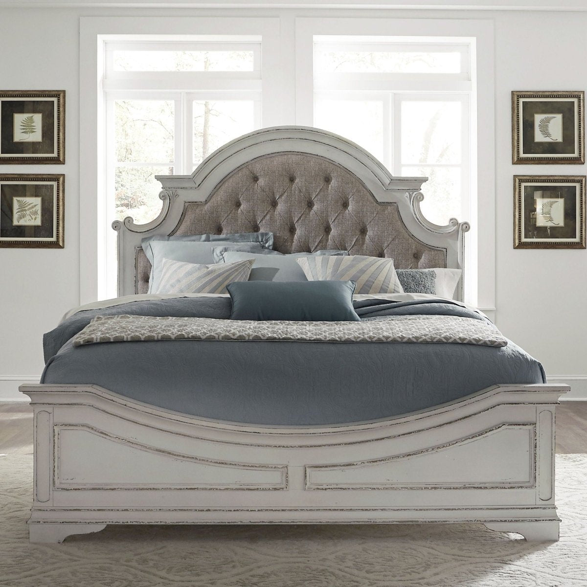 Magnolia Manor - Upholstered Bed Set 3 Piece Bedroom Sets by Liberty Furniture - Walls Furniture & Mattress