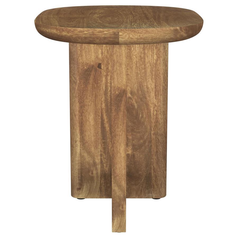 Fletcher - Round Solid Mango Wood Accent Side Table - Brown Side Tables by Coaster Fine Furniture - Walls Furniture & Mattress