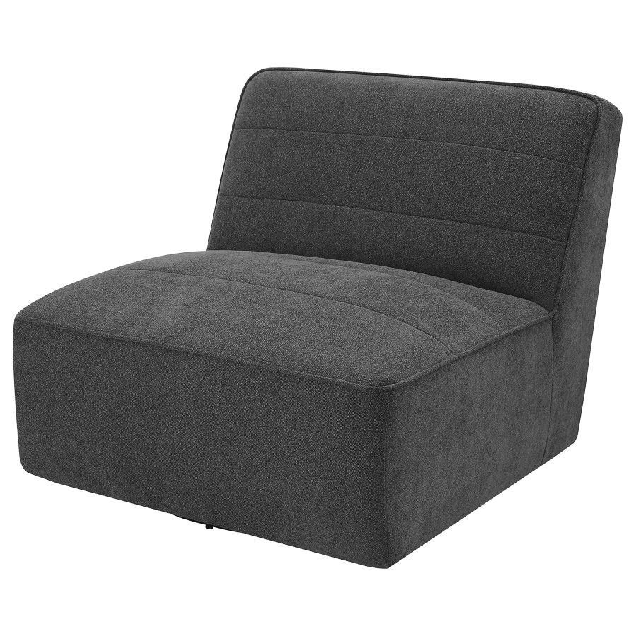 Cobie - Upholstered Armless Swivel Chair - Dark Charcoal Swivel Chairs by Coaster Fine Furniture - Walls Furniture & Mattress