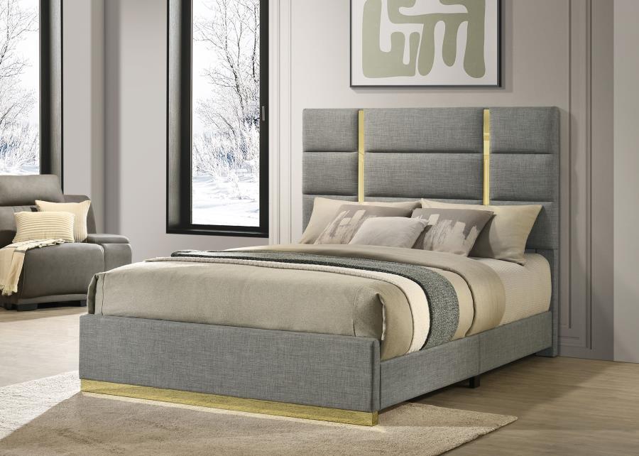 Ines - Fabric Upholstered Panel Bed Upholstered Beds by Coaster Fine Furniture - Walls Furniture & Mattress
