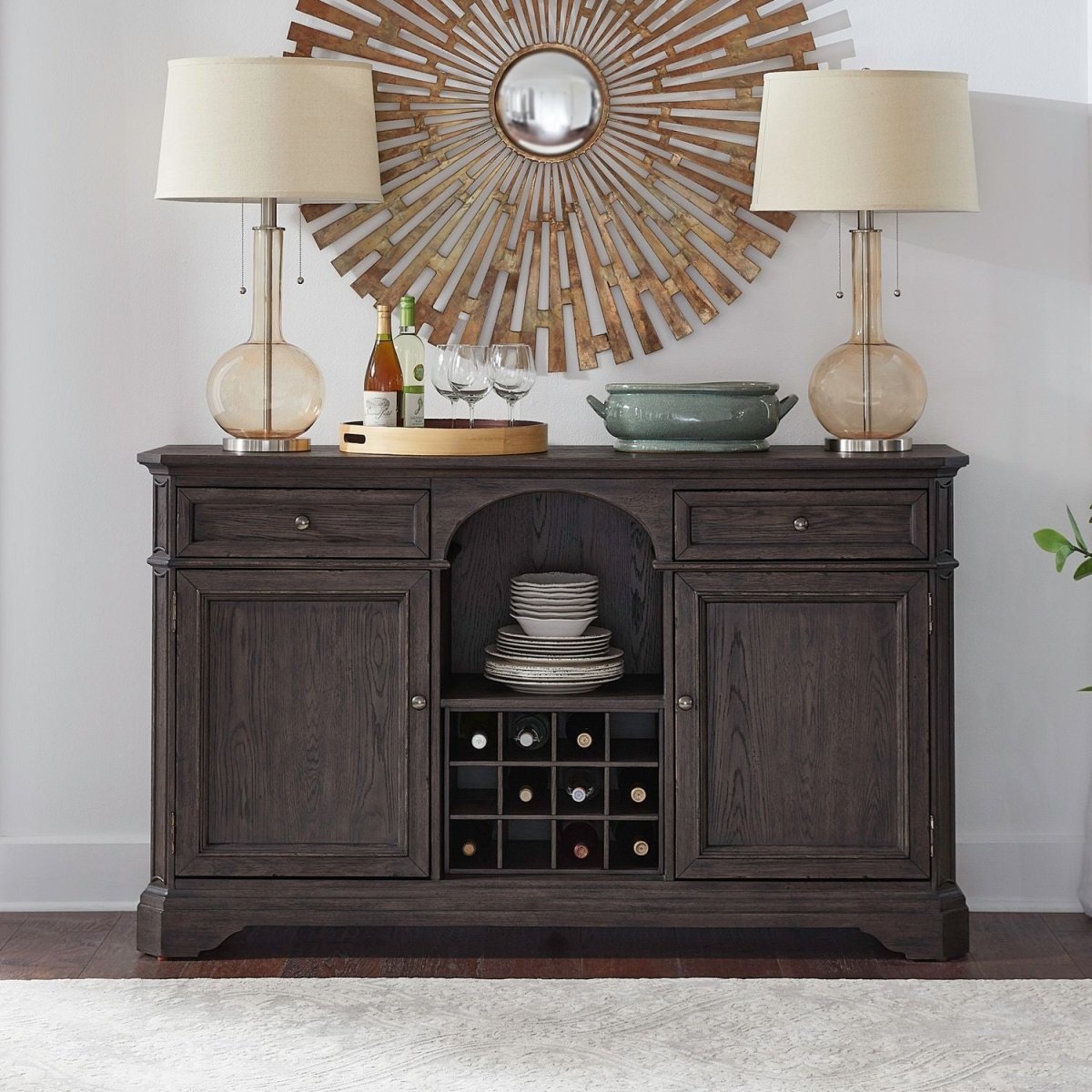 Grant Park - Wine Buffet - Brown Buffets by Liberty Furniture - Walls Furniture & Mattress