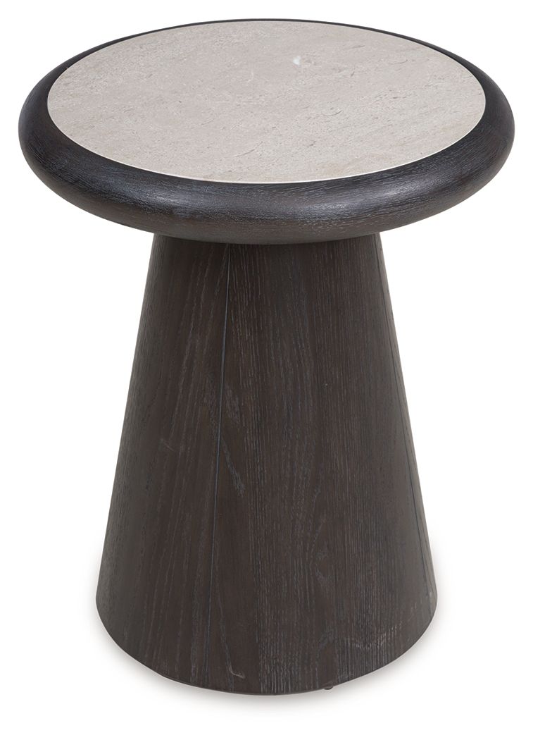 Bracken - French Black - Round End Table End Tables by Luxe - Walls Furniture & Mattress