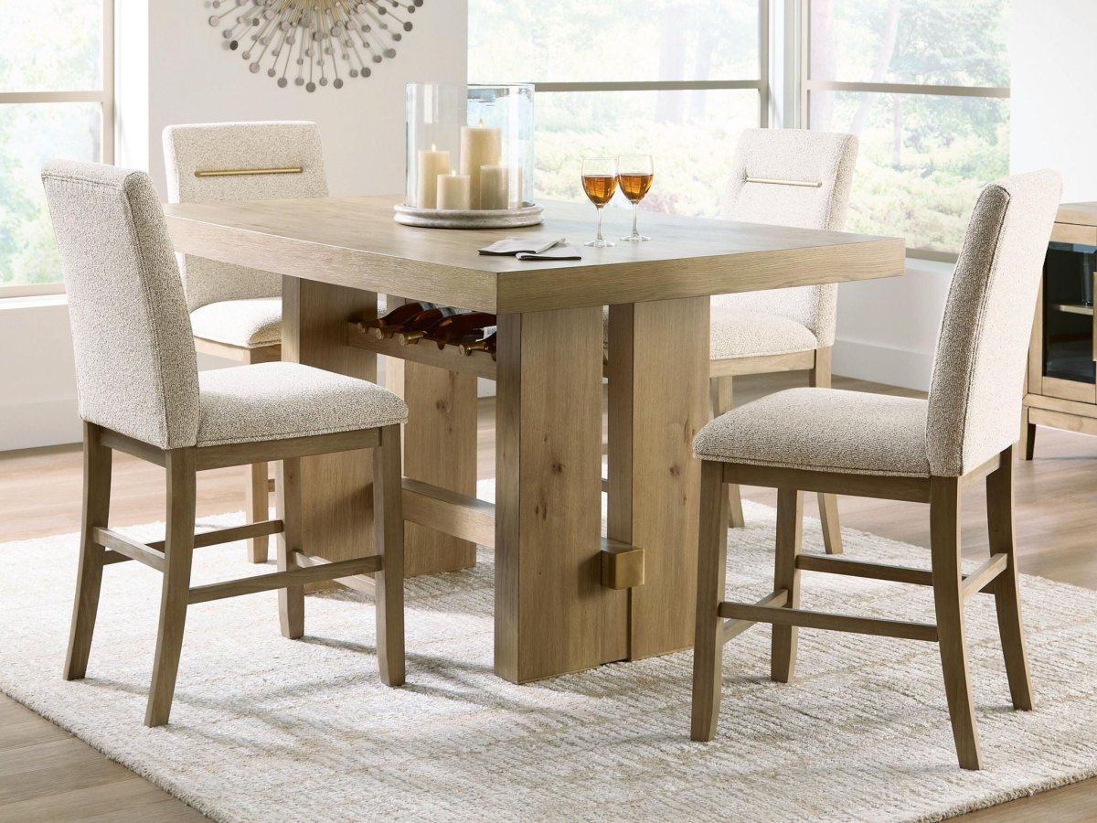 Lasinger - 5 Pc. - Counter Height Dining Table And 4 Barstools - Light Brown 5 Piece Dining Room Sets by Signature Design by Ashley® - Walls Furniture & Mattress