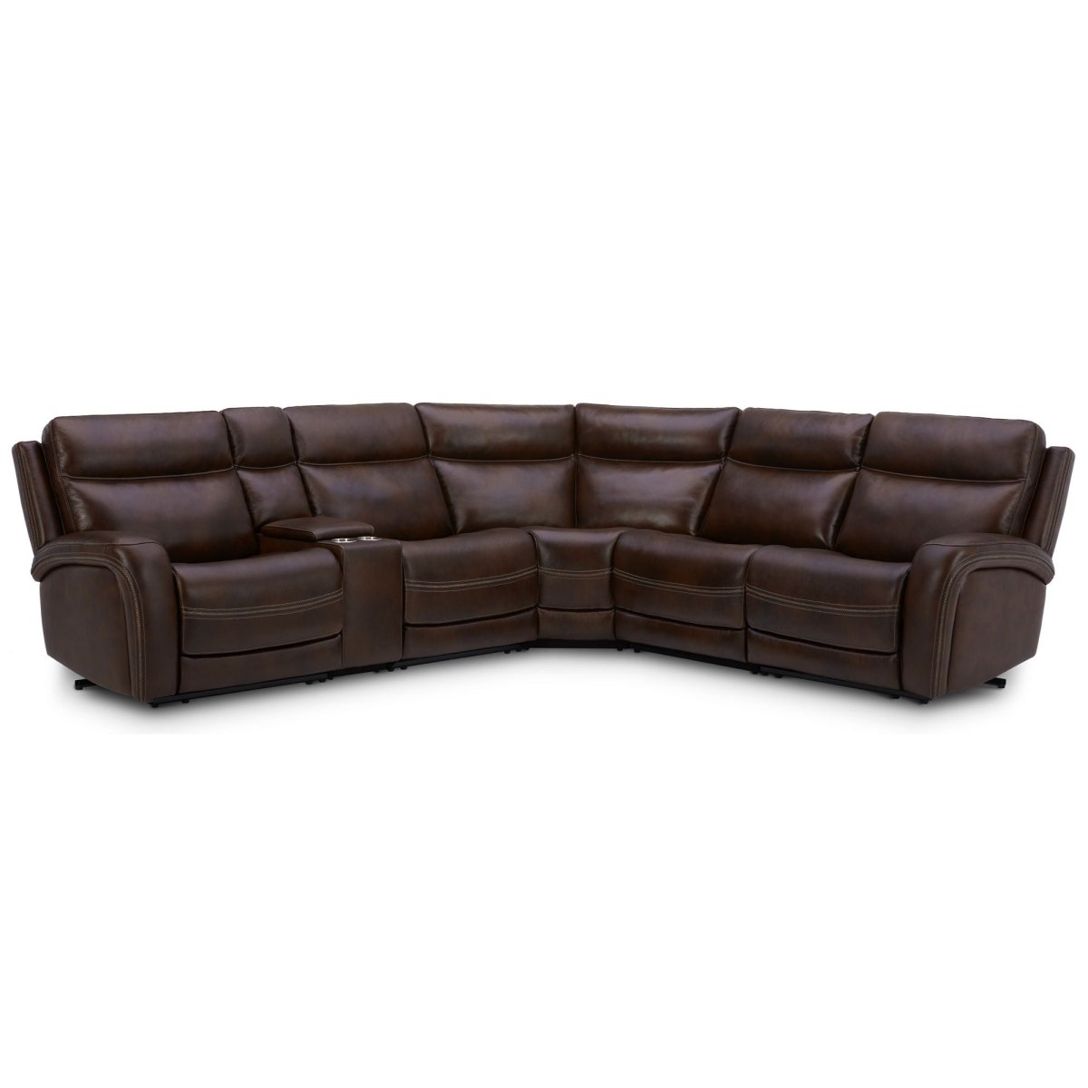 Blair - 6 Piece Sectional - Cognac Reclining Sectionals by Liberty Furniture - Walls Furniture & Mattress