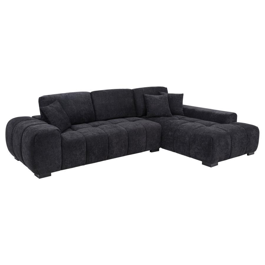 Octavia - Fabric Upholstered Sectional Chaise Sofa Stationary Sectionals by Coaster Fine Furniture - Walls Furniture & Mattress