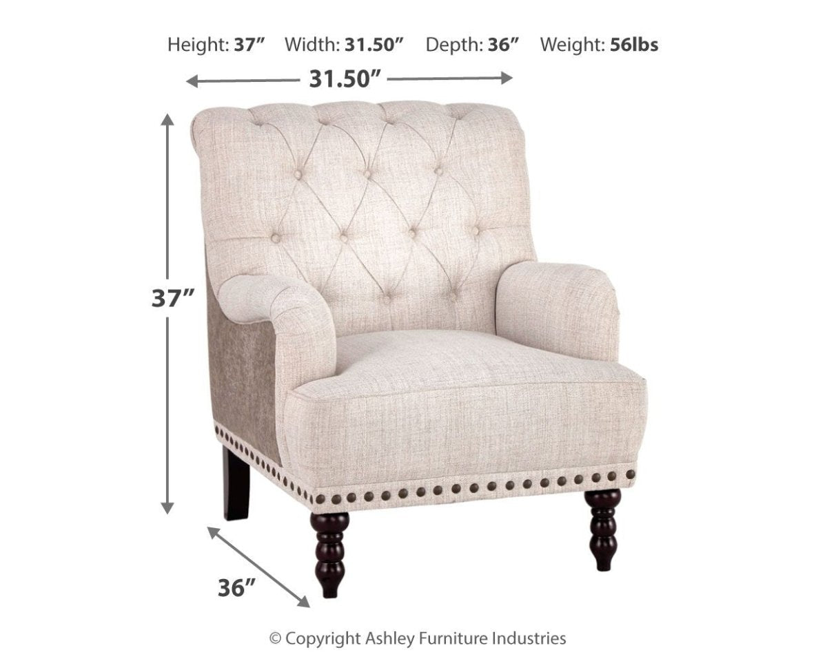 Tartonelle - Accent Chair - Ivory / Taupe Accent Chairs by Signature Design by Ashley® - Walls Furniture & Mattress