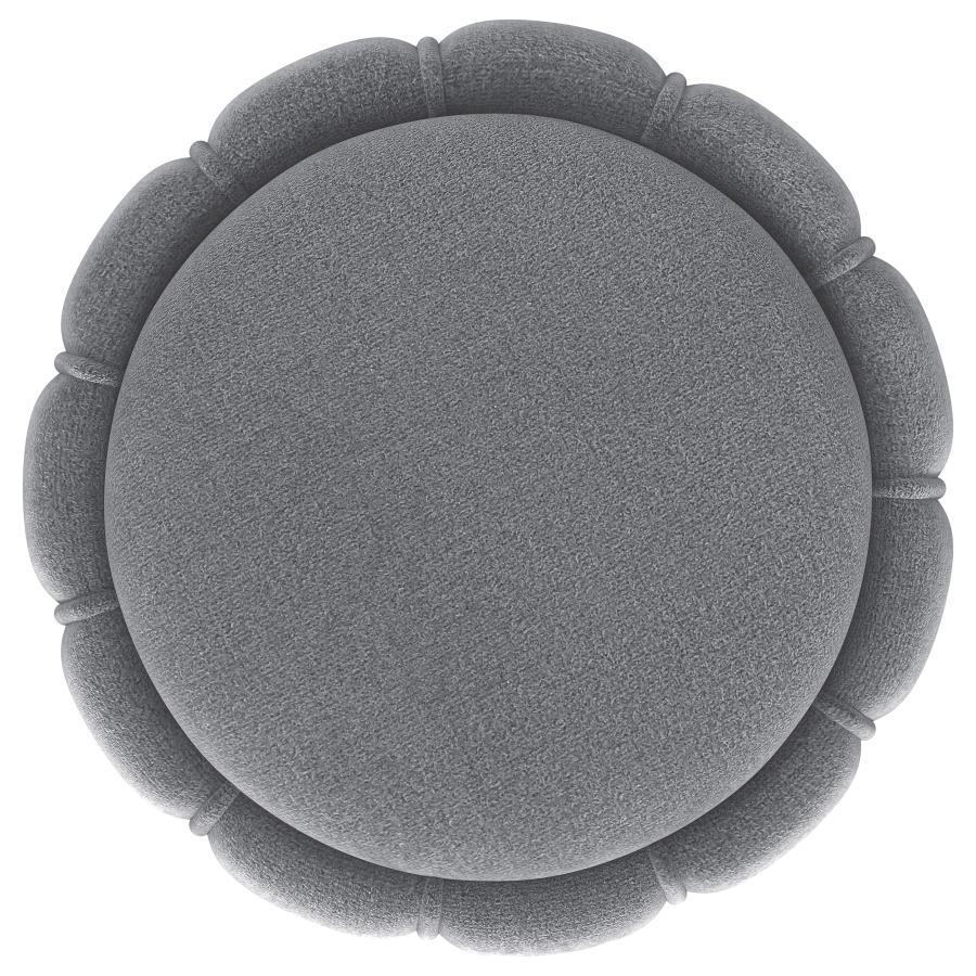 Sora - Round Upholstered Ottoman Upholstered Ottomans by Coaster Fine Furniture - Walls Furniture & Mattress