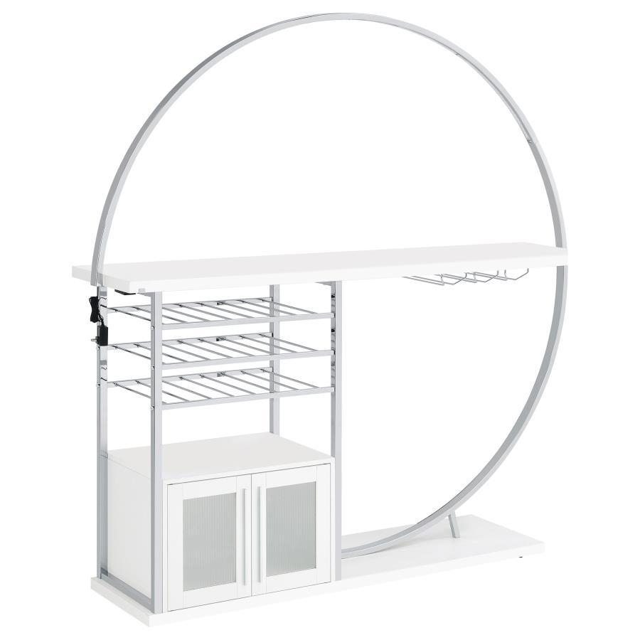 Risley - 2 - Door Circular LED Home Bar With Wine Storage Home Bars by Coaster Fine Furniture - Walls Furniture & Mattress