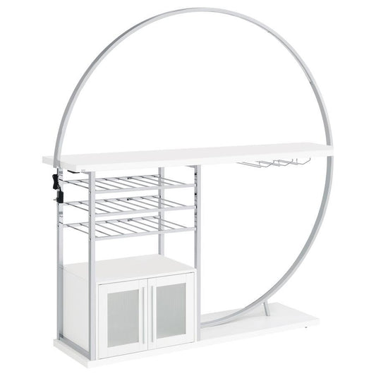 Risley - 2 - Door Circular LED Home Bar With Wine Storage Home Bars by Coaster Fine Furniture - Walls Furniture & Mattress