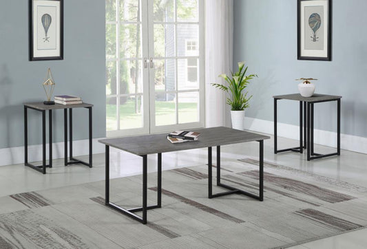 Nyla - 3 Piece Engineered Wood Coffee Table Set Weathered - Gray Table Sets by CoasterEveryday - Walls Furniture & Mattress