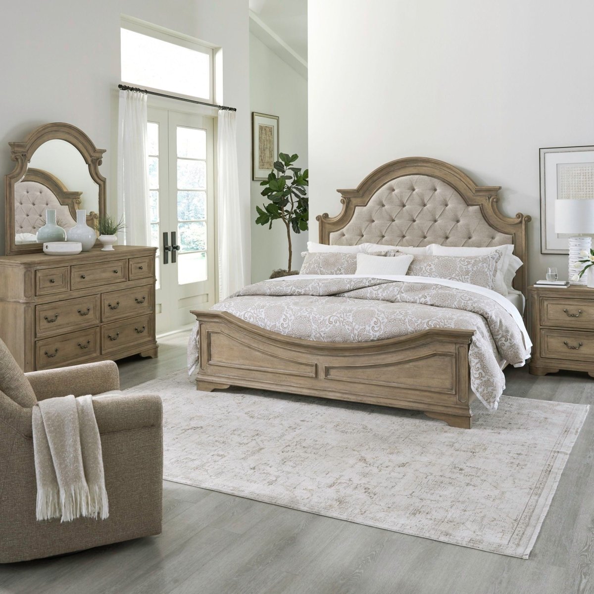Magnolia Manor - Upholstered Bedroom Set 3 Piece Bedroom Sets by Liberty Furniture - Walls Furniture & Mattress