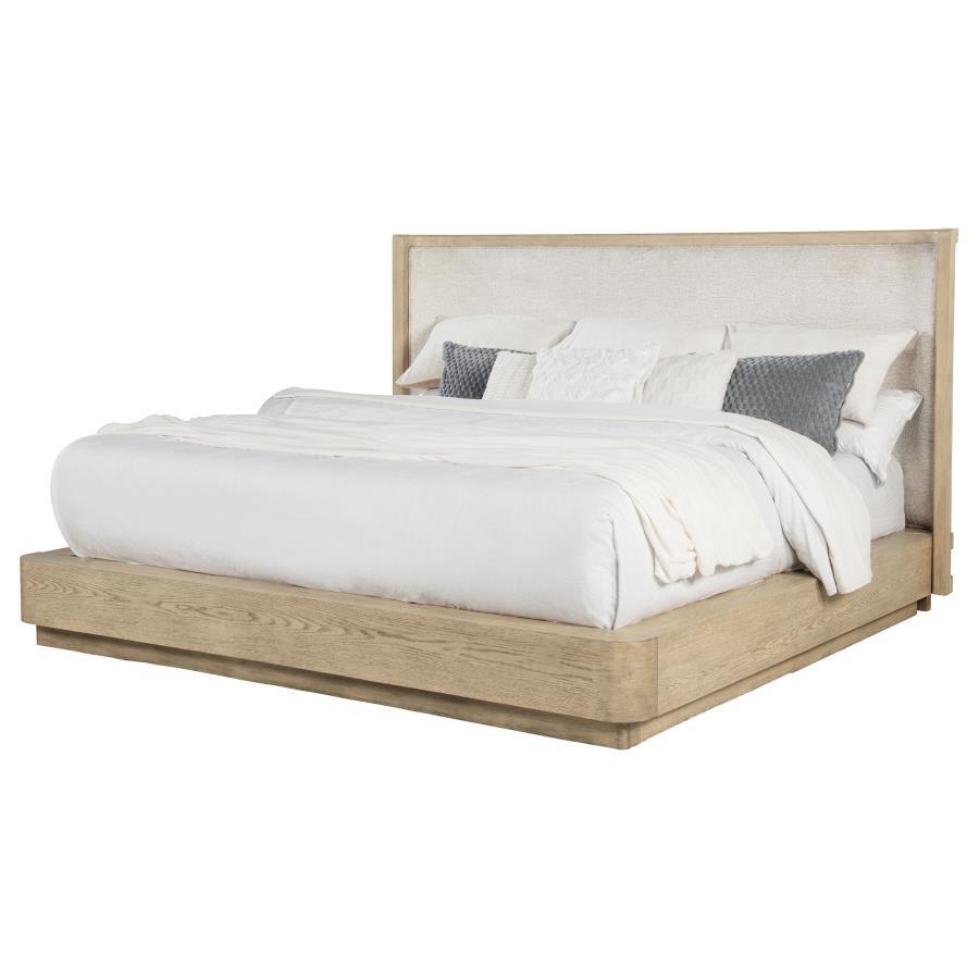 Kailani - California King Wingback Bed - Beige Oak Platform Beds by Coaster Fine Furniture - Walls Furniture & Mattress