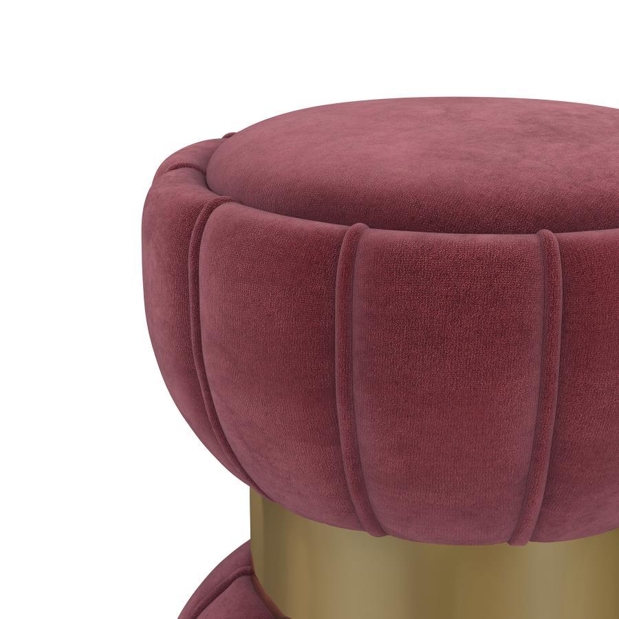 Sora - Round Upholstered Ottoman Upholstered Ottomans by Coaster Fine Furniture - Walls Furniture & Mattress