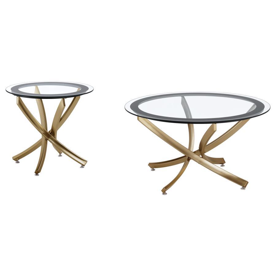 Brooke - Round Glass Top Coffee Table Set Table Sets by Coaster Fine Furniture - Walls Furniture & Mattress