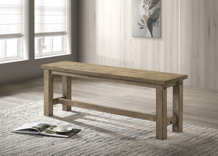 Cardova - 51" Solid Wood Dining Bench - Vineyard Oak Dining Benches by Coaster Fine Furniture - Walls Furniture & Mattress
