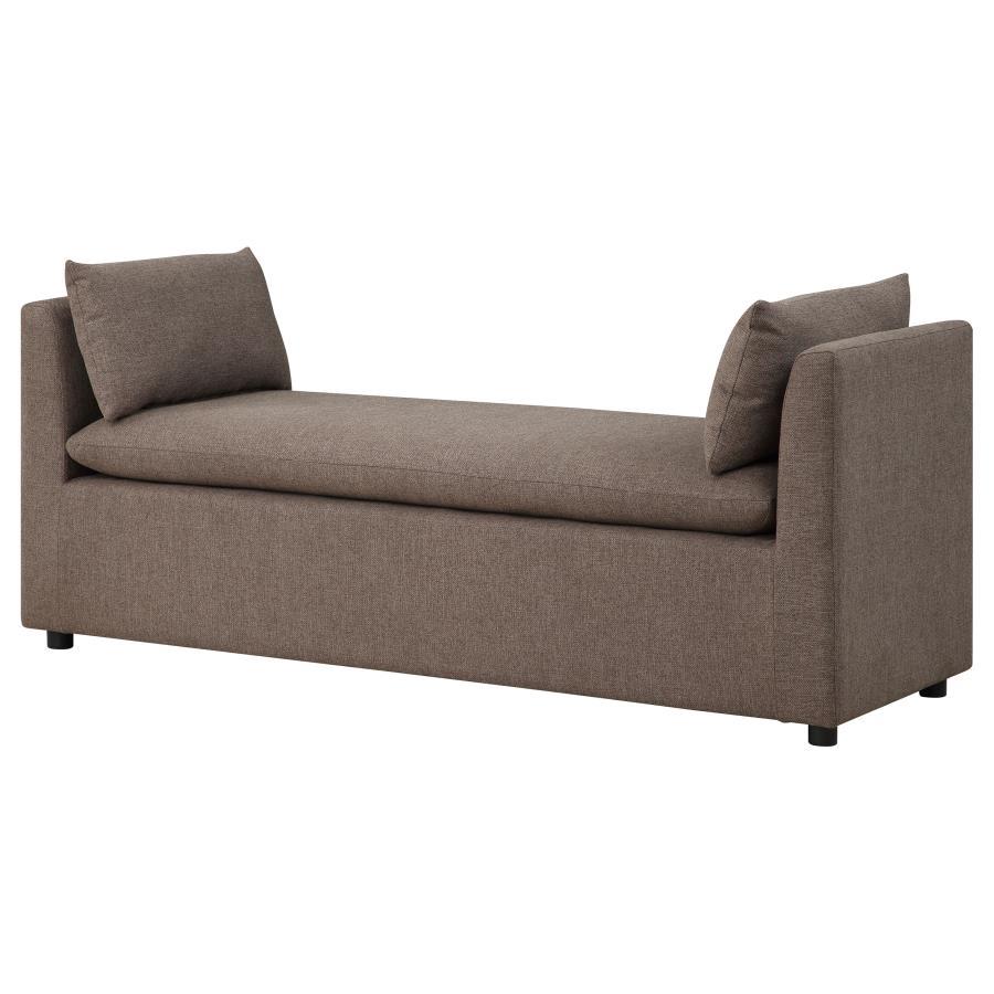 Robin - Upholstered Accent Bench With Armrests - Brown Upholstered Benches by Coaster Fine Furniture - Walls Furniture & Mattress