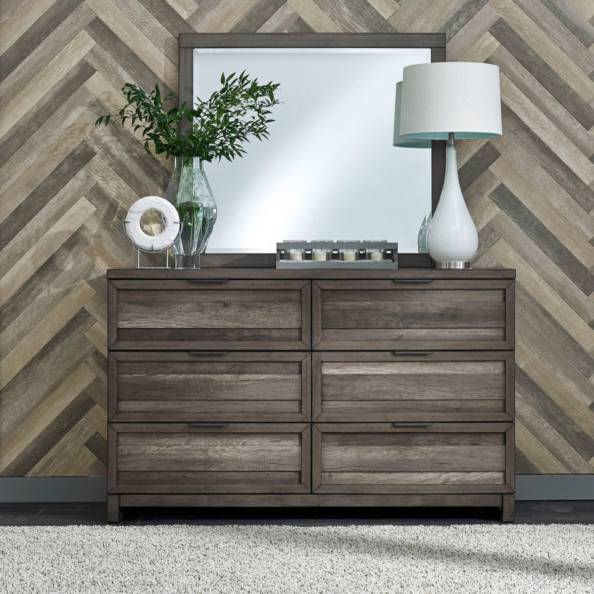 Tanners Creek - Panel Bed, Dresser & Mirror 3 Piece Bedroom Sets by Liberty Furniture - Walls Furniture & Mattress