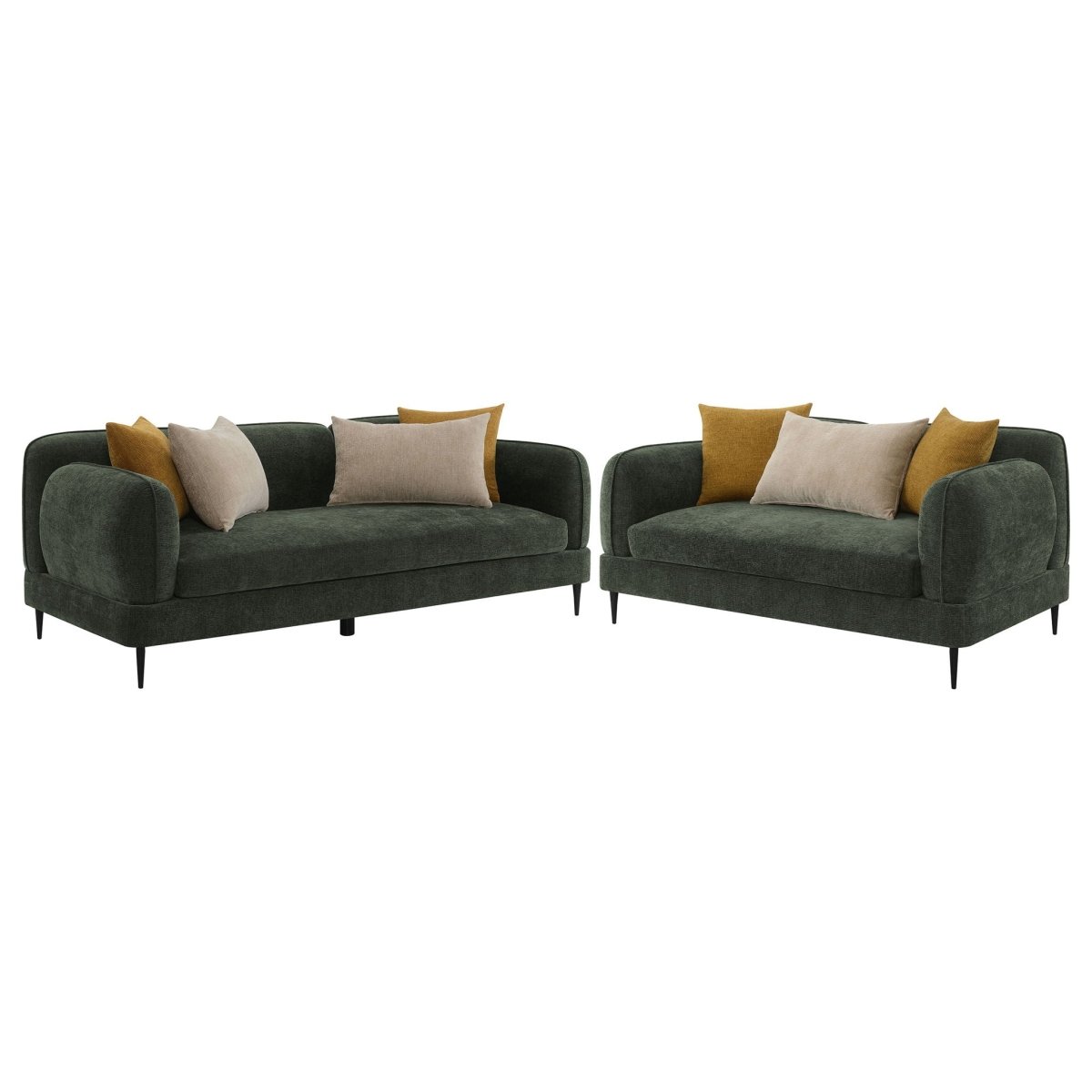 Jade - 2 Piece Chenille Upholstered Sofa Set Stationary Sofas & Loveseats by Coaster Fine Furniture - Walls Furniture & Mattress