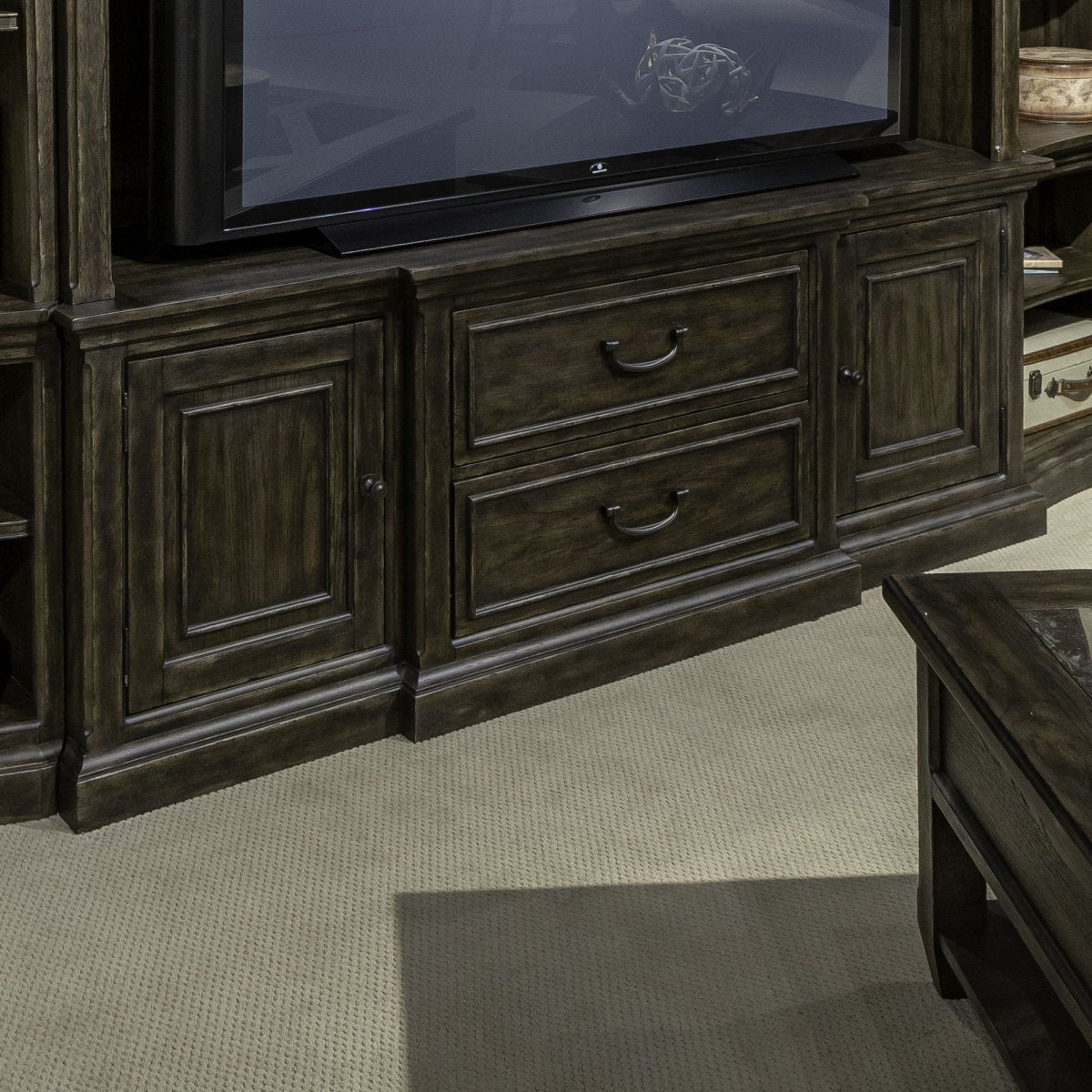 Paradise Valley - 78" Entertainment Console - Dark Brown TV Stands by Liberty Furniture - Walls Furniture & Mattress