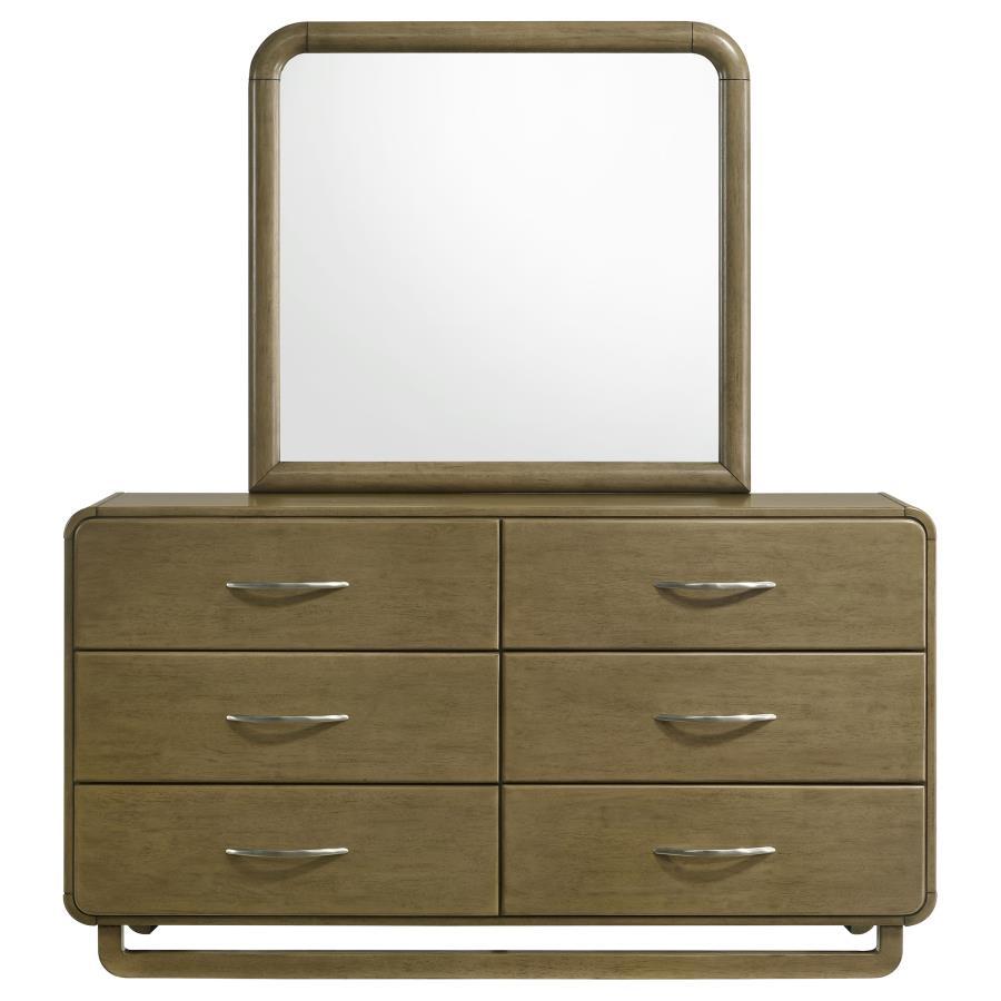 Amsbury - 6 - Drawer Dresser And Mirror - Nutmeg Dresser & Mirror by Coaster Fine Furniture - Walls Furniture & Mattress