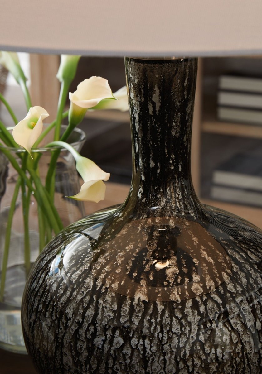 Tenslow - Glass Table Lamp - Antique Black Table Lamps by Signature Design by Ashley® - Walls Furniture & Mattress