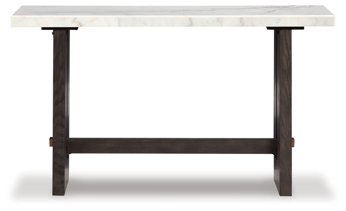 Burkhaus - Sofa Table - White / Dark Brown Sofa Tables by Signature Design by Ashley® - Walls Furniture & Mattress