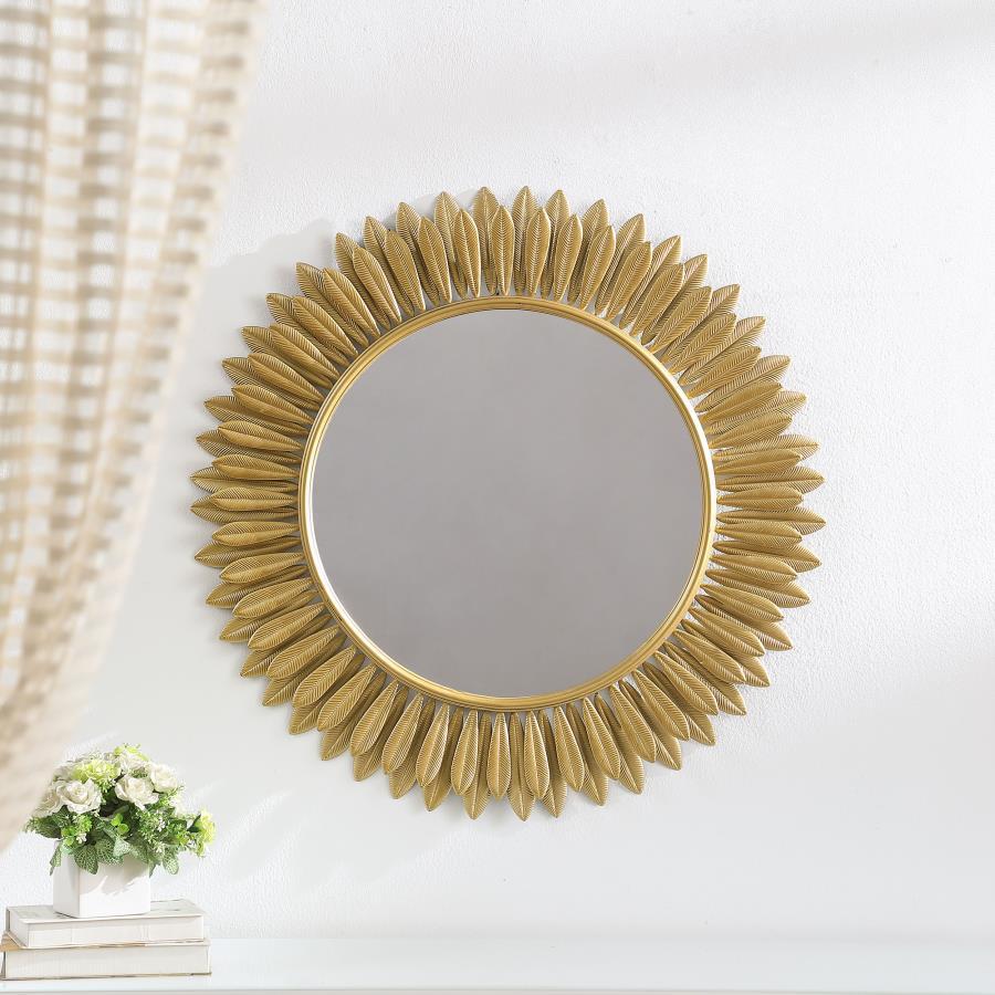 Tuscany - Sunburst Wall Mirror - Gold Wall Mirrors by Coaster Fine Furniture - Walls Furniture & Mattress