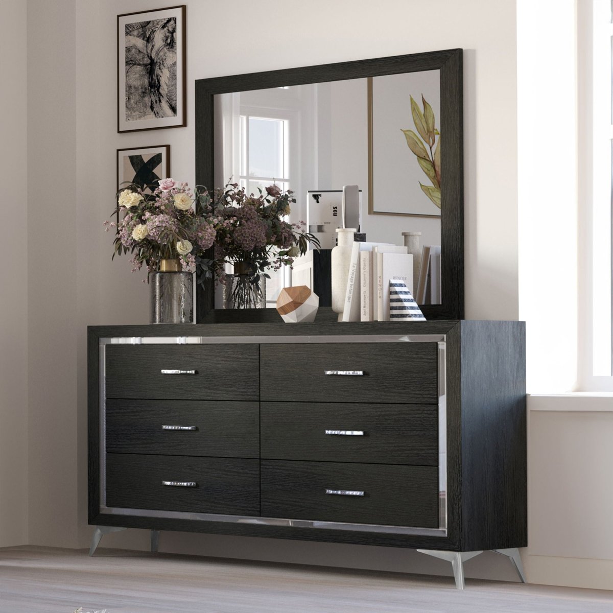 Huxley - Dresser & Mirror Dresser & Mirror by New Classic - Walls Furniture & Mattress