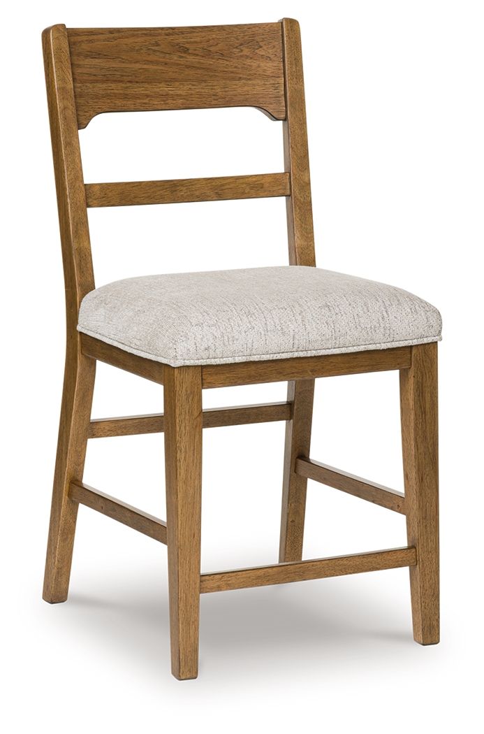 Cabalynn - Oatmeal / Light Brown - Upholstered Barstool (Set of 2) Stool Sets by Signature Design by Ashley® - Walls Furniture & Mattress