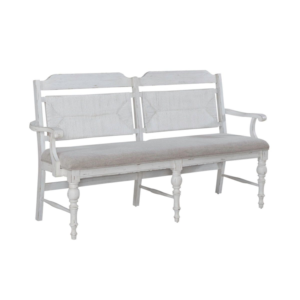 River Place - Panel Back Bench (RTA) - White Dining Benches by Liberty Furniture - Walls Furniture & Mattress