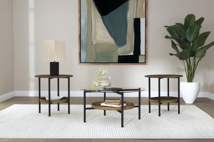 Delfin - Round Coffee Table Set Table Sets by Coaster Fine Furniture - Walls Furniture & Mattress