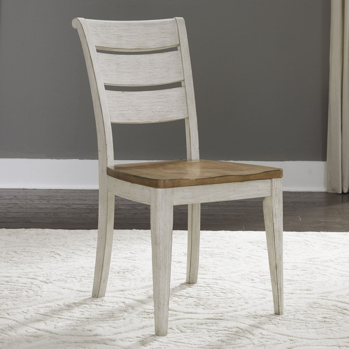 Farmhouse Reimagined - Ladder Back Side Chair - White Side Chairs by Liberty Furniture - Walls Furniture & Mattress