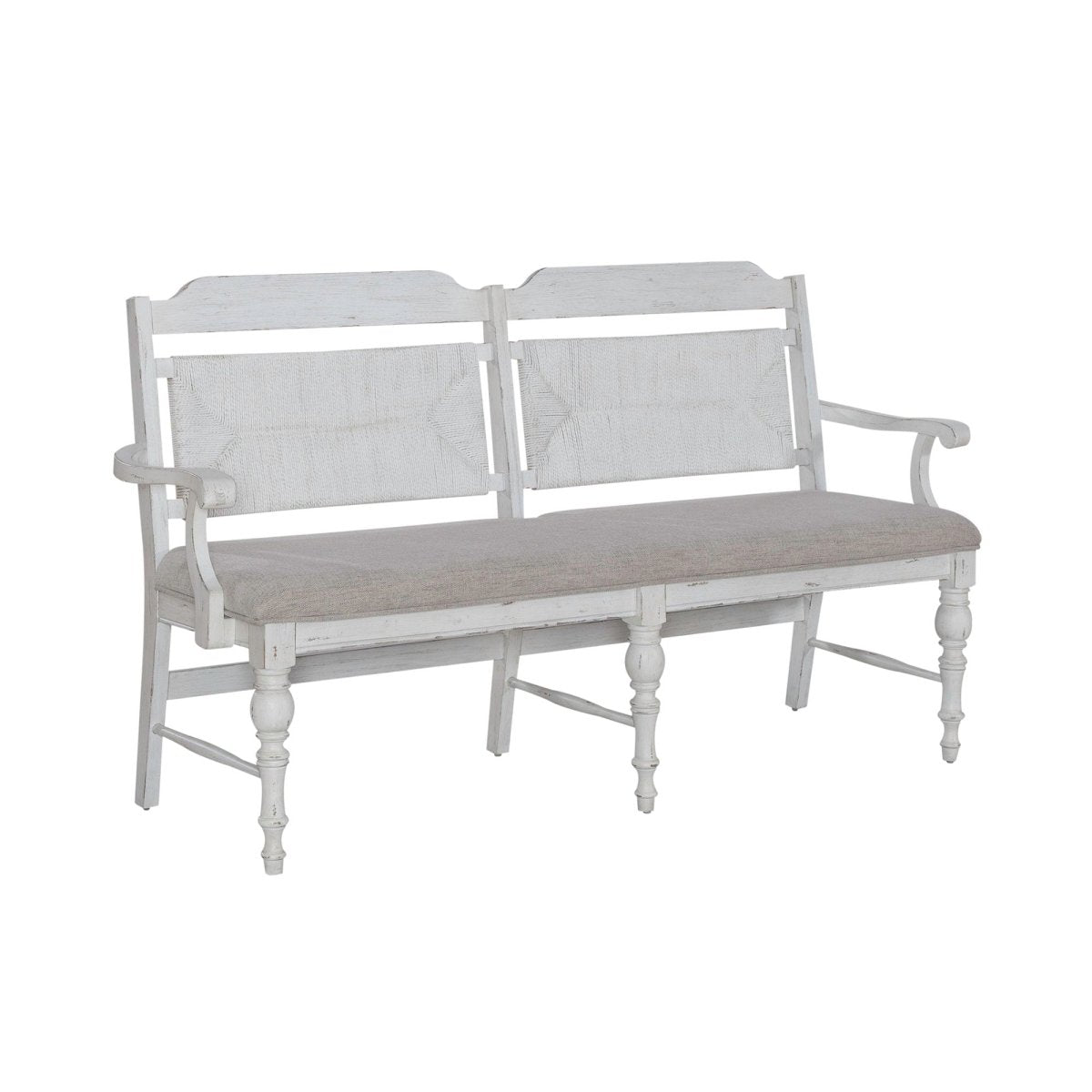 River Place - Panel Back Bench (RTA) - White Dining Benches by Liberty Furniture - Walls Furniture & Mattress