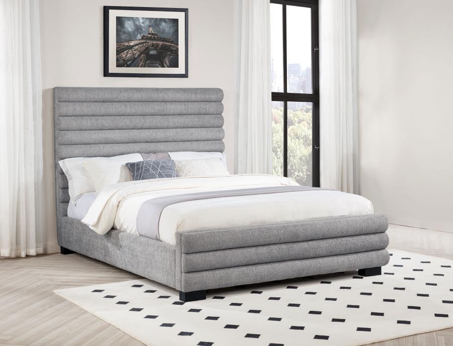 Patricia - Boucle Upholstered Bed Upholstered Beds by Coaster Fine Furniture - Walls Furniture & Mattress