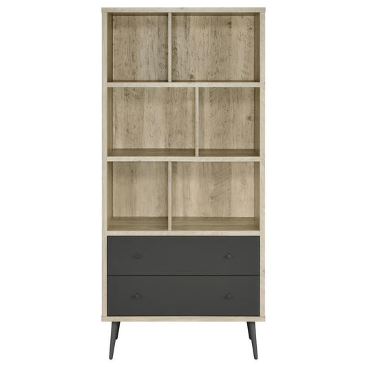 Maeve - 3 - Shelf Bookcase With Drawers - Distressed Pine Standard Bookcases by Coaster Fine Furniture - Walls Furniture & Mattress