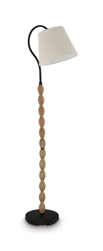Corinwell - Wood Floor Lamp - Brown / Black Floor Lamps by Signature Design by Ashley® - Walls Furniture & Mattress