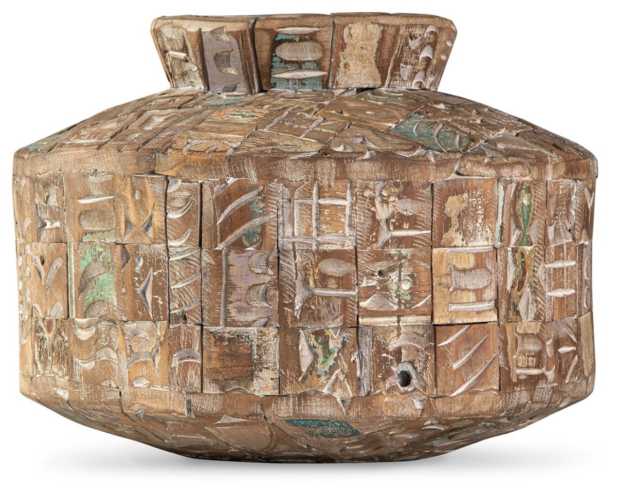 Meltland - Vase - Square - Natural / Black Vases & Jars by Signature Design by Ashley® - Walls Furniture & Mattress