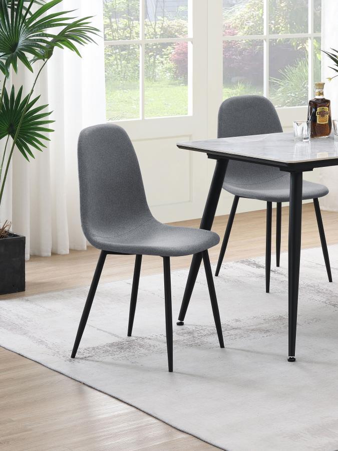 Dennison - Upholstered Dining Side Chair (Set of 4) - Gray Chair Sets by Coaster Fine Furniture - Walls Furniture & Mattress