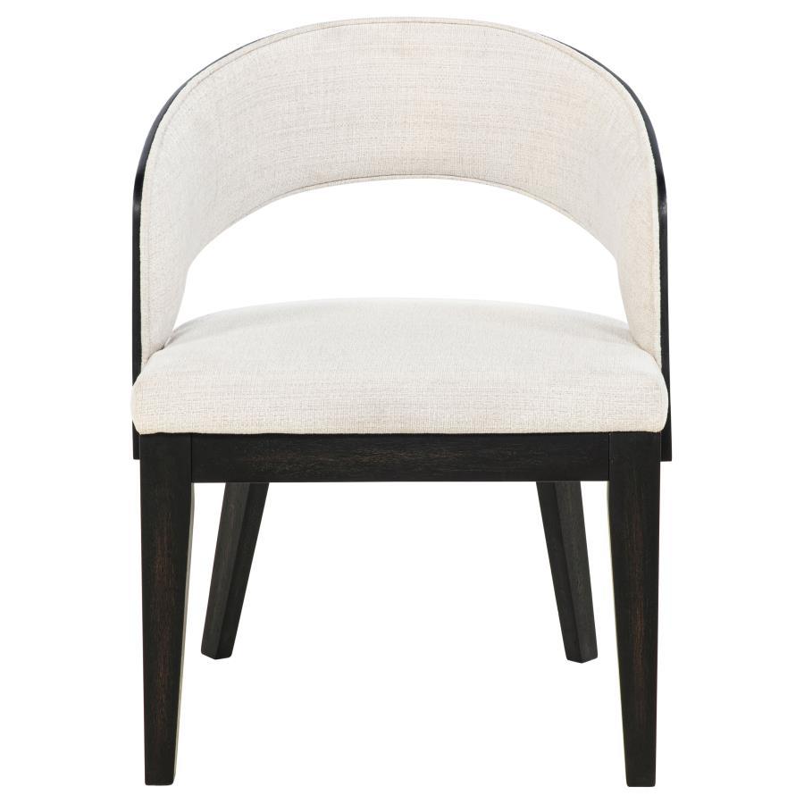 Leandro - Upholstered Dining Arm Chair (Set of 2) - Burnished Black / Cream Chair Sets by Coaster Fine Furniture - Walls Furniture & Mattress