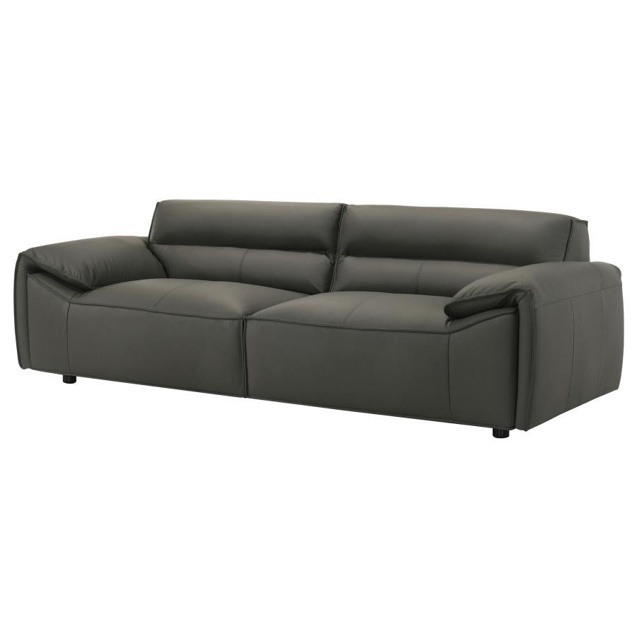 Buxton - Top Grain Leather Upholstered Sofa Stationary Sofas by Coaster Fine Furniture - Walls Furniture & Mattress