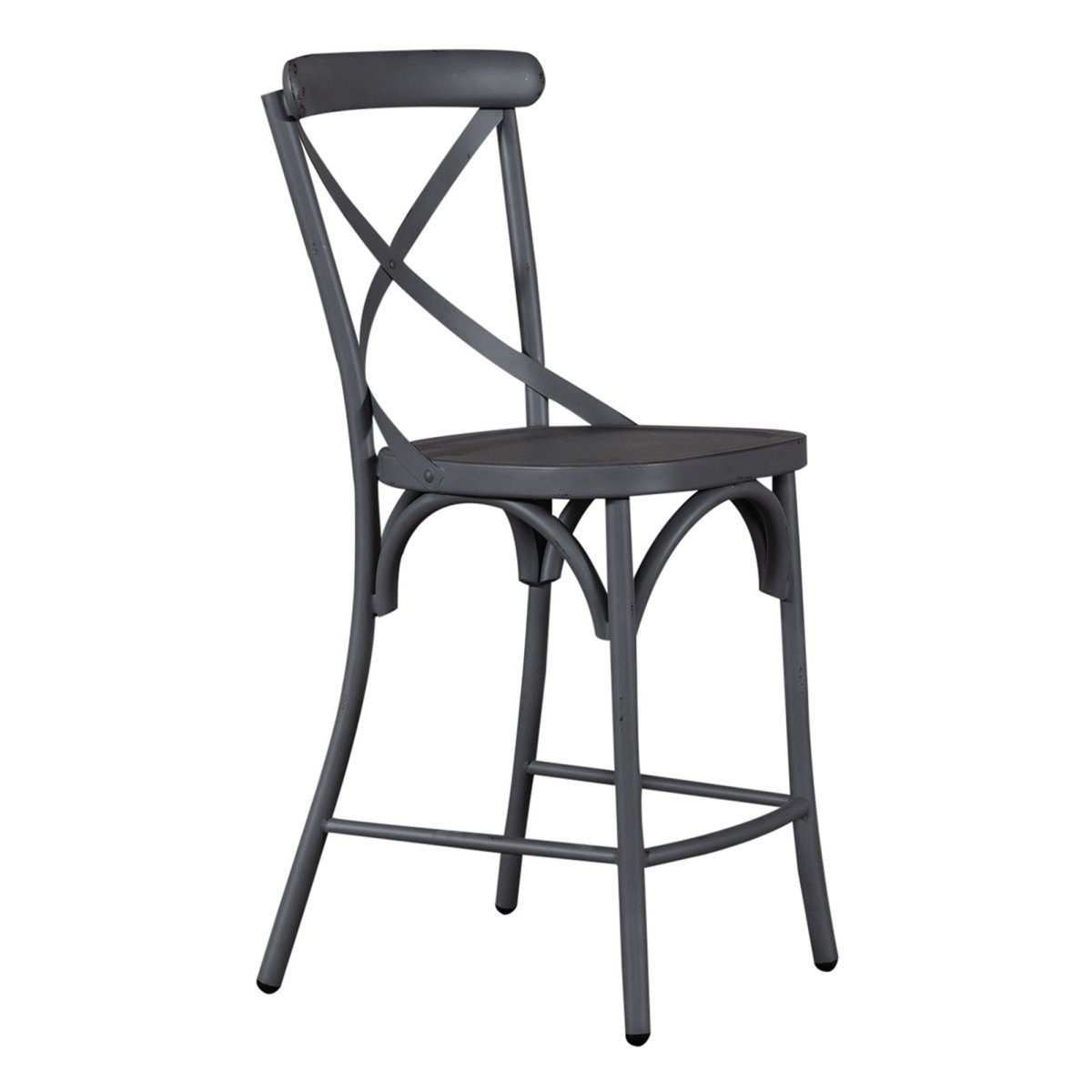 Vintage Series - X Back Counter Chair - Gray Counter Chairs by Liberty Furniture - Walls Furniture & Mattress