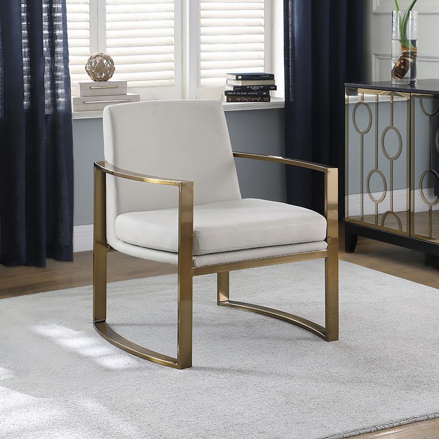 Cory - Upholstered Arched Arm Accent Chair - Cream Arm Chairs by CoasterElevations - Walls Furniture & Mattress