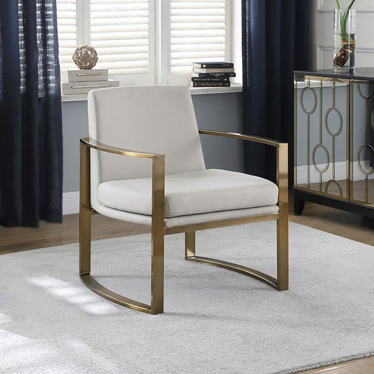 Cory - Upholstered Arched Arm Accent Chair - Cream Arm Chairs by CoasterElevations - Walls Furniture & Mattress