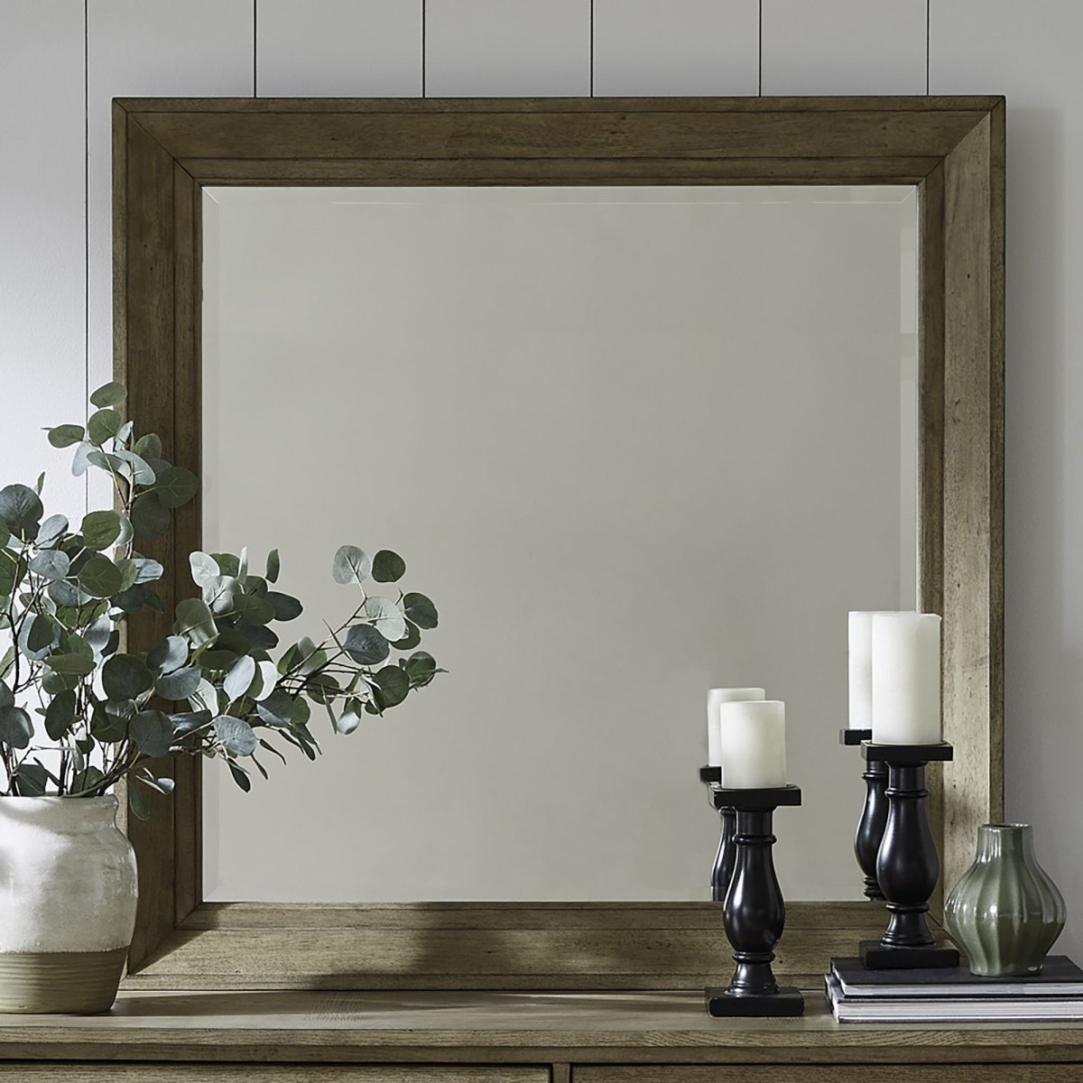 Grandpas Cabin - Mirror - Light Brown Landscape Mirrors by Liberty Furniture - Walls Furniture & Mattress